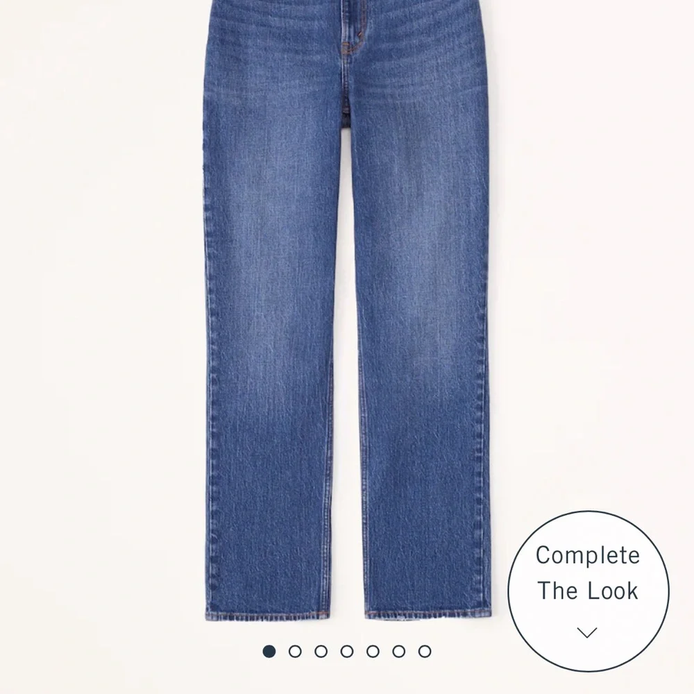 Abercrombie & Fitch Women's Straight Leg Jeans — Medium Blue Denim